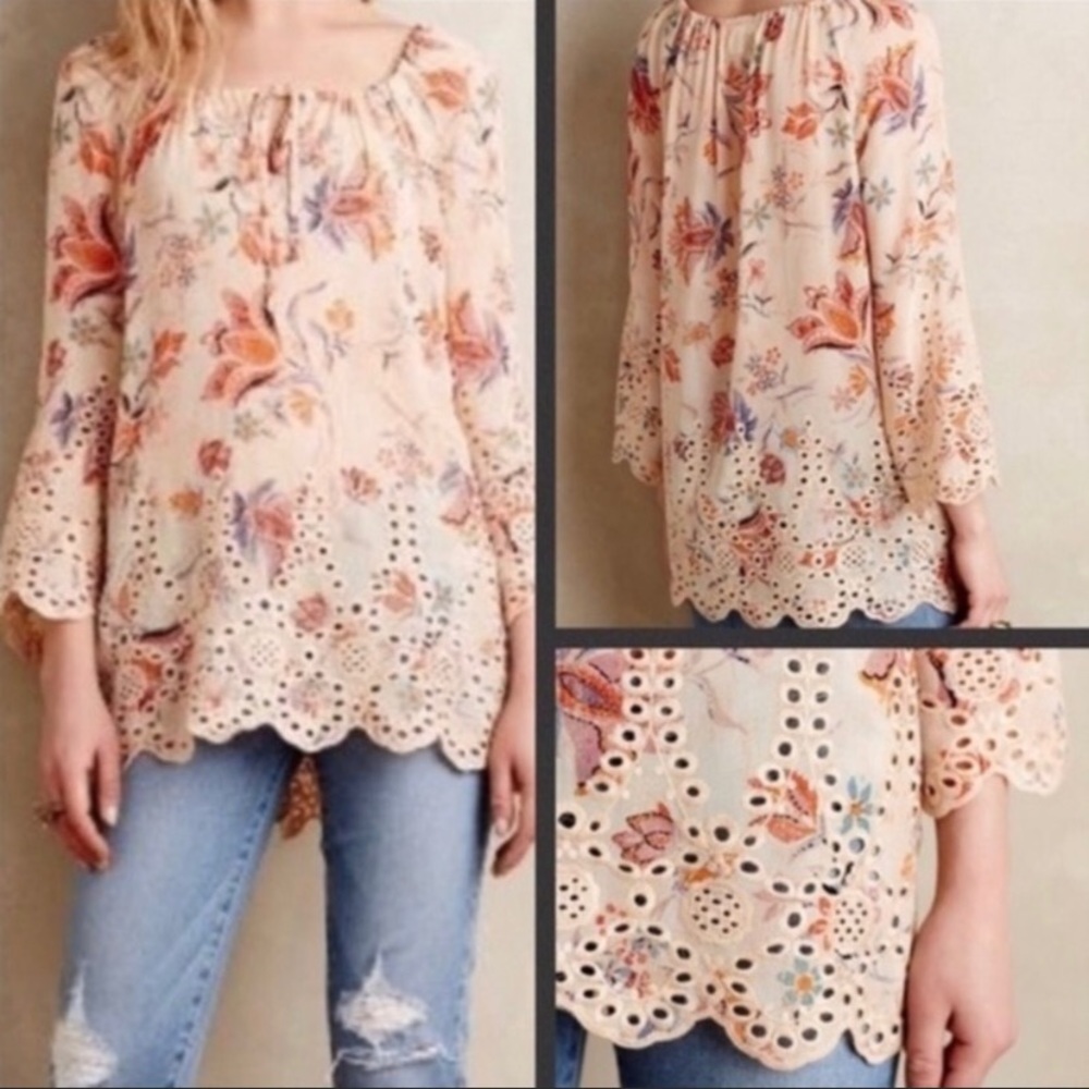 Anthropologie Floral Top